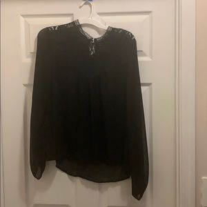 Sheer black lace top